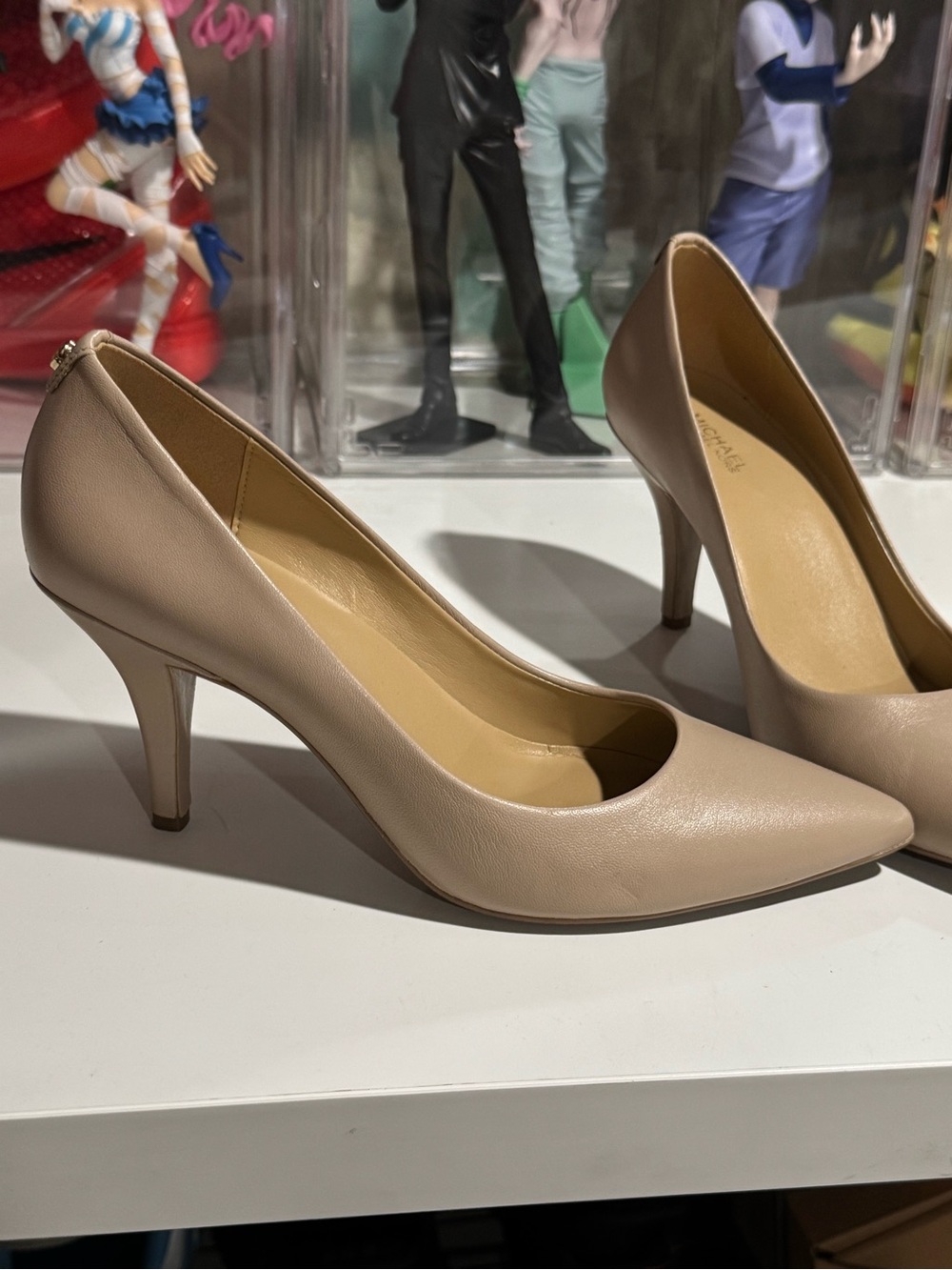 Michael Kors Blush Beige Pointed-Toe Leather Pumps